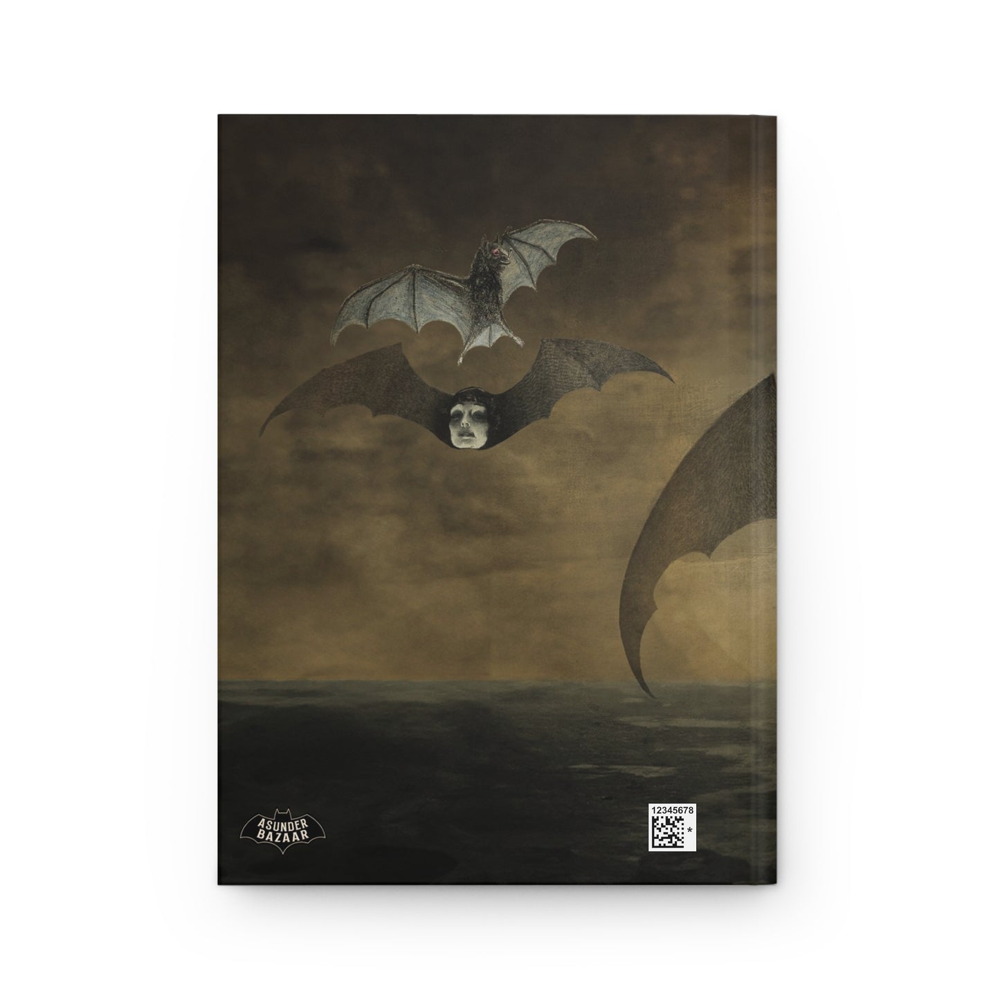 Moonlit Bat Ladies Collage Matte Hardcover Journal