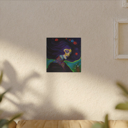Violet Stretched Square Canvas Print, Wrapped Wall Art with Hardware 0.75" depth