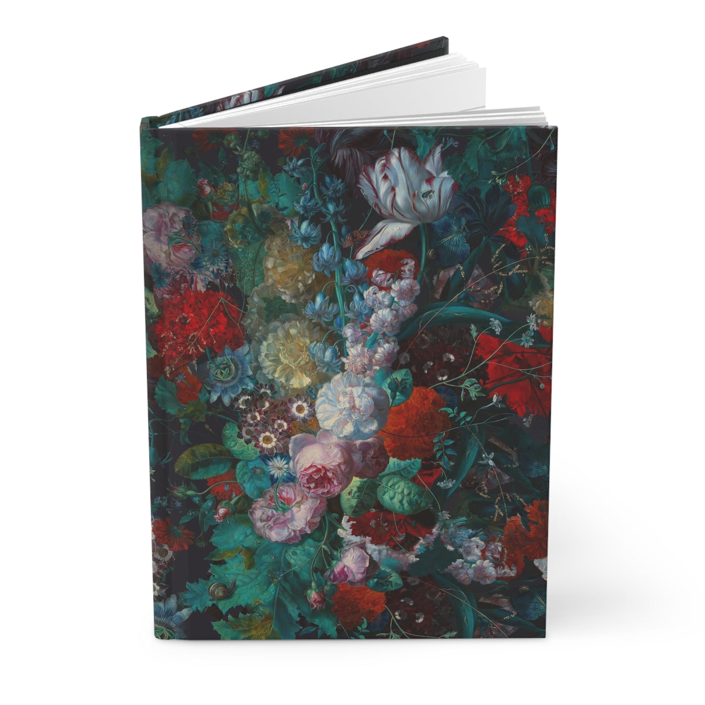 Dark Vibrant Floral Matte Hardcover Journal