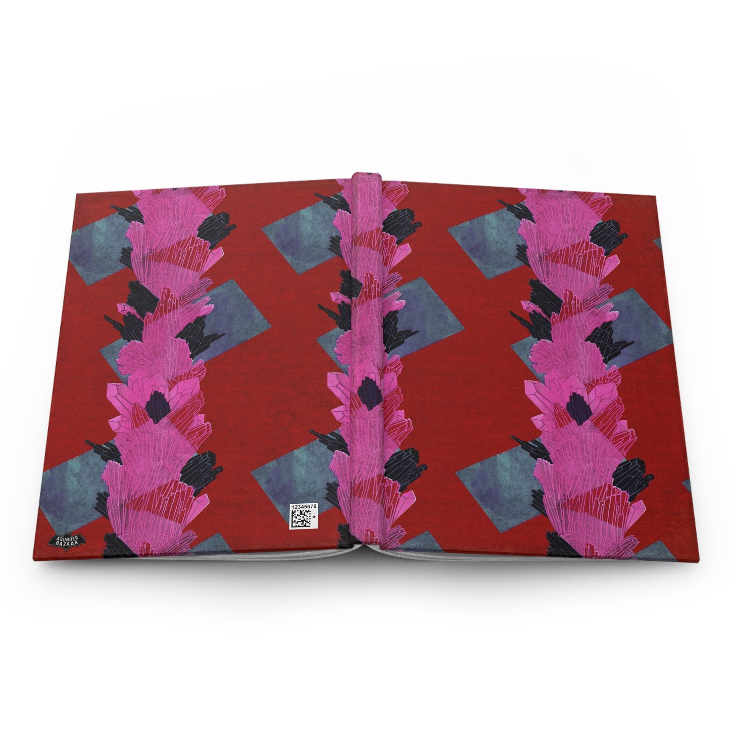 Art Deco Seguy Crystals Red Matte Hardcover Journal