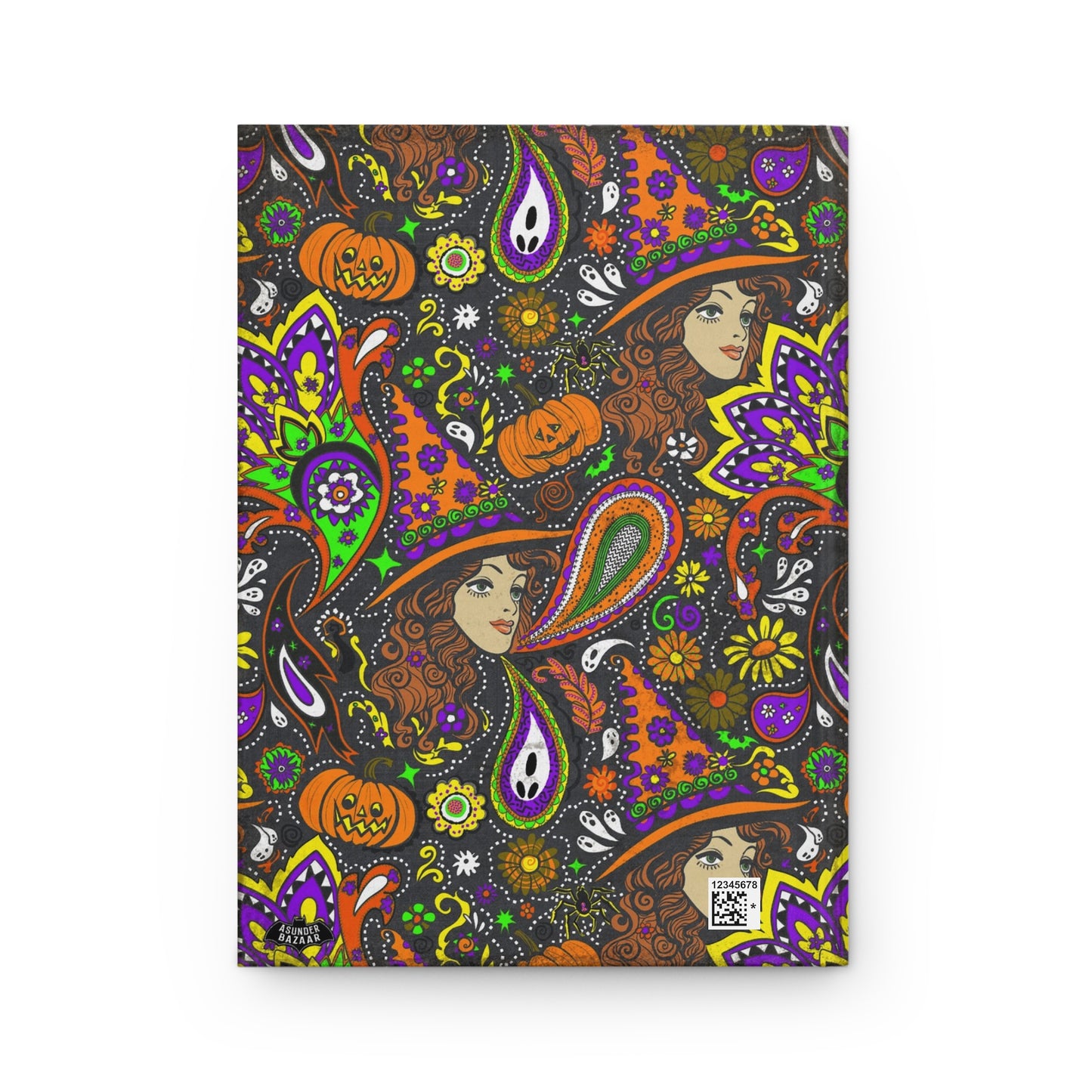 Groovy Witch Matte Hardcover Journal Halloween Paisley