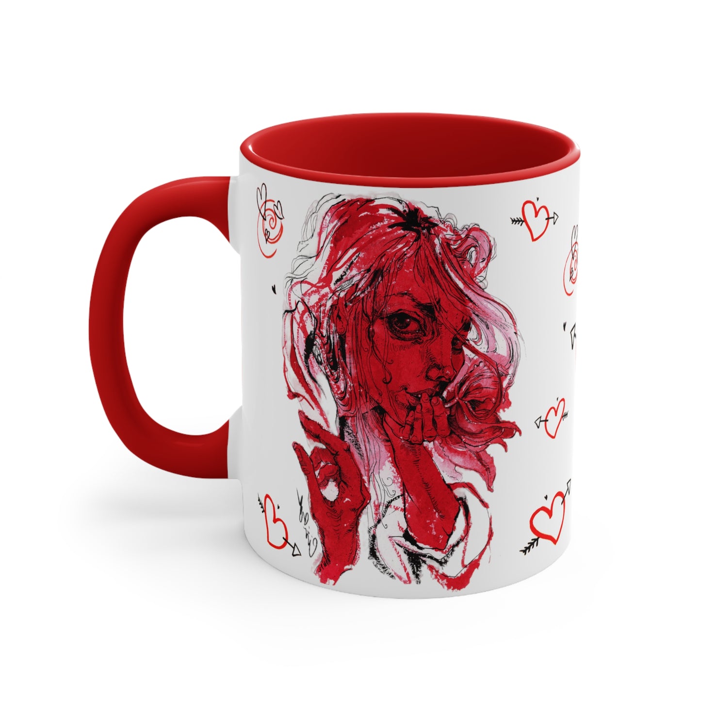 Red 11oz Ceramic Two-Tone Mug