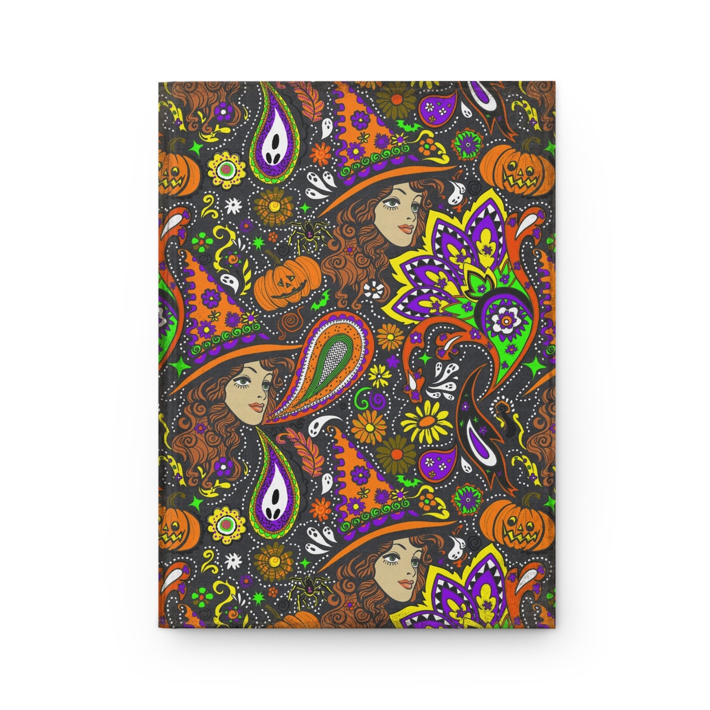 Groovy Witch Matte Hardcover Journal Halloween Paisley