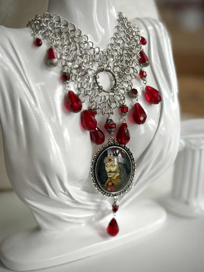 Vlad the Impaler Chainmail Style Statement Bib Necklace
