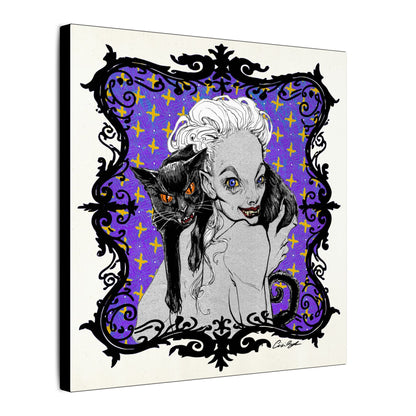 Familiar in Purple Stretched Square Canvas Print, Wrapped Wall Art with Hardware 0.75" depth