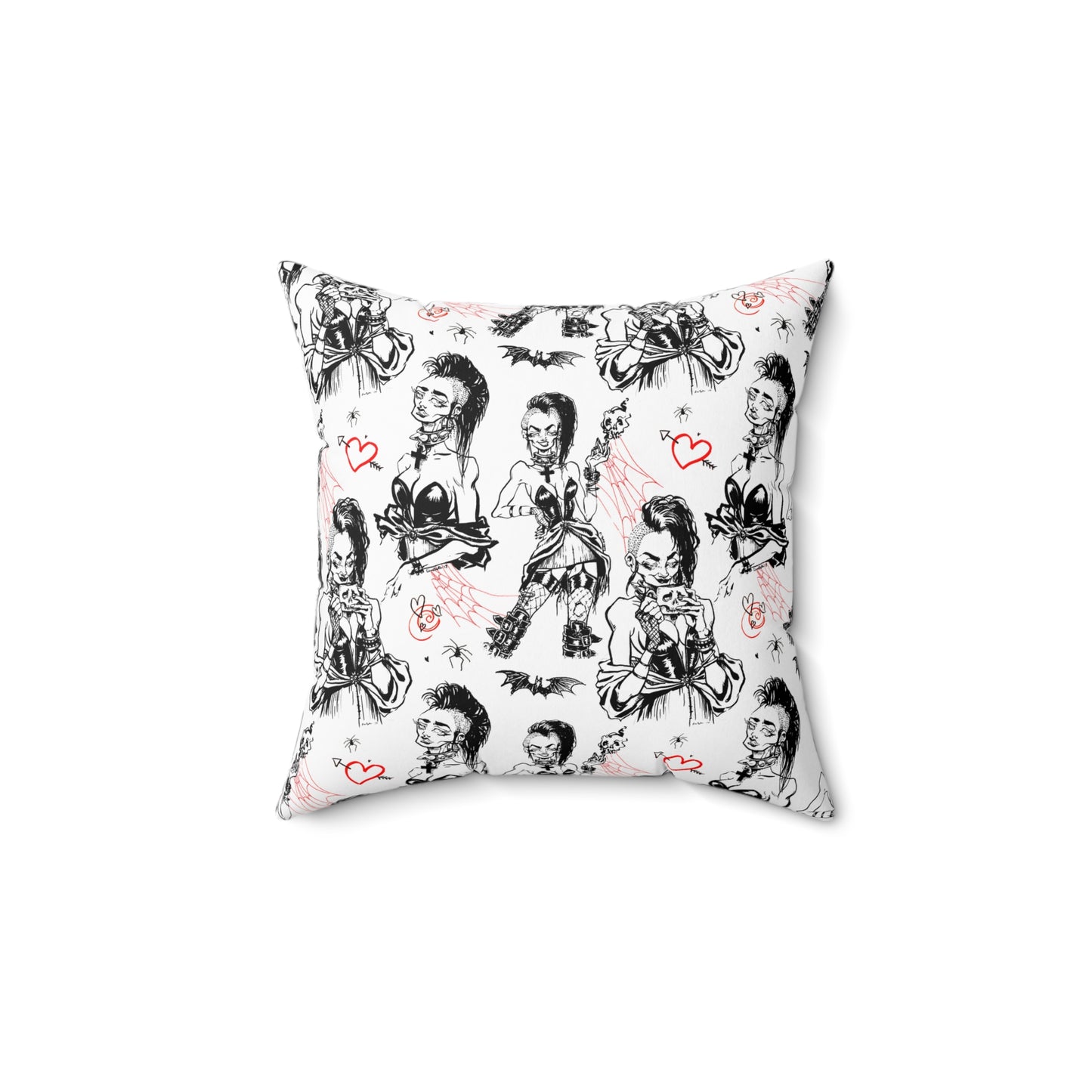 Deathrock Girl Square Pillow