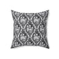 Haunted Manor Square Pillow Black and White