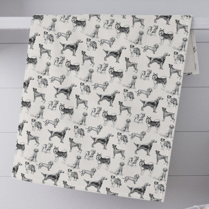 Dog Breeds Cotton Twill Tea Towel 18x30 inches