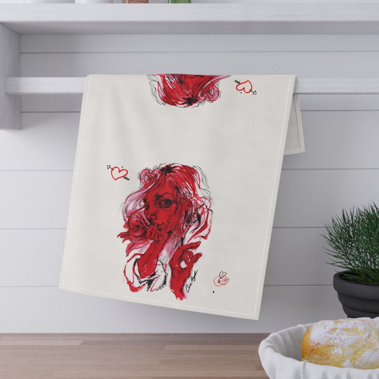 Red Cotton Twill Tea Towel 18x30 inches