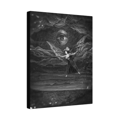 Night Flight Stretched Canvas Print, Wrapped Wall Art with Hardware 0.75" depth