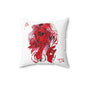 Red Illustration Square Pillow