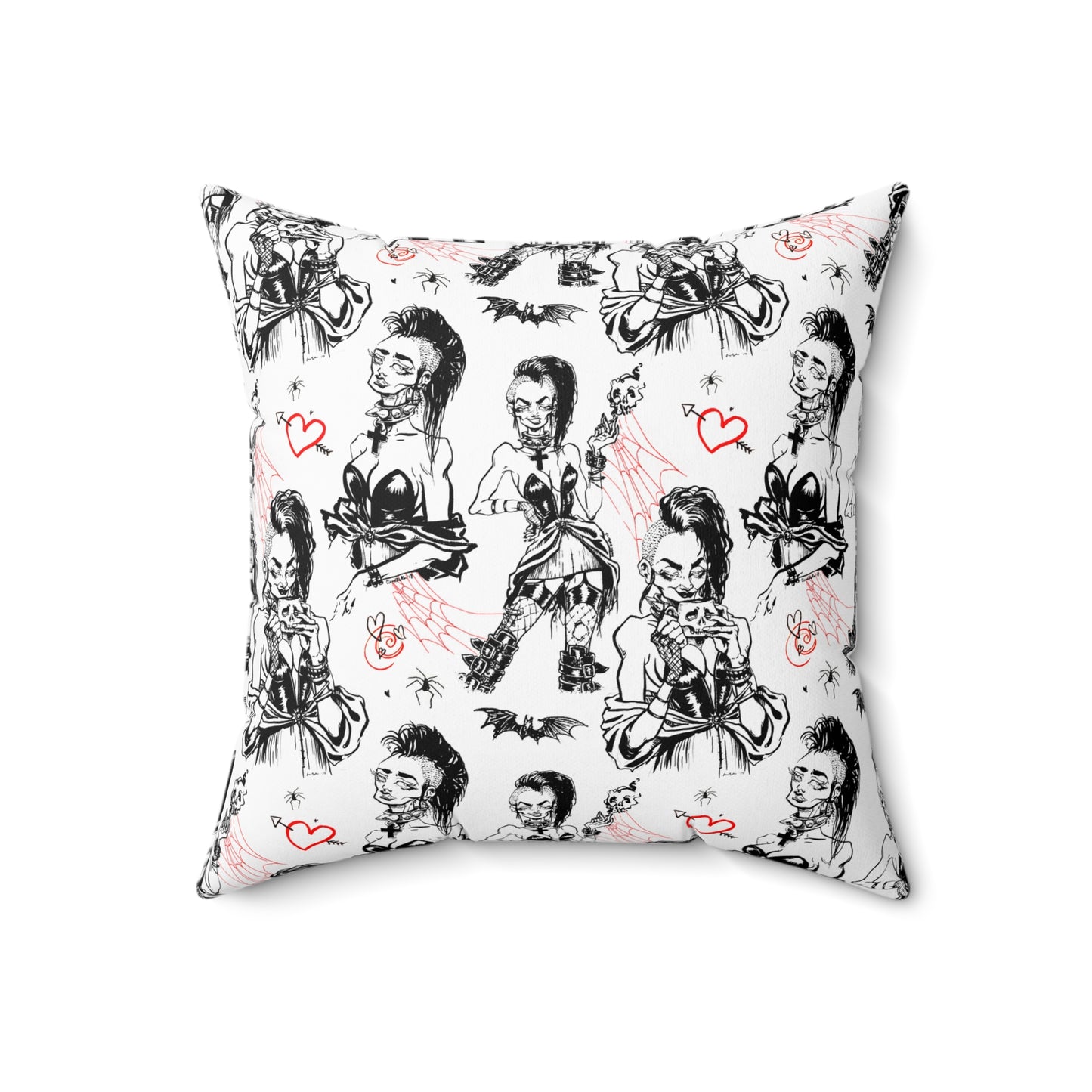 Deathrock Girl Square Pillow