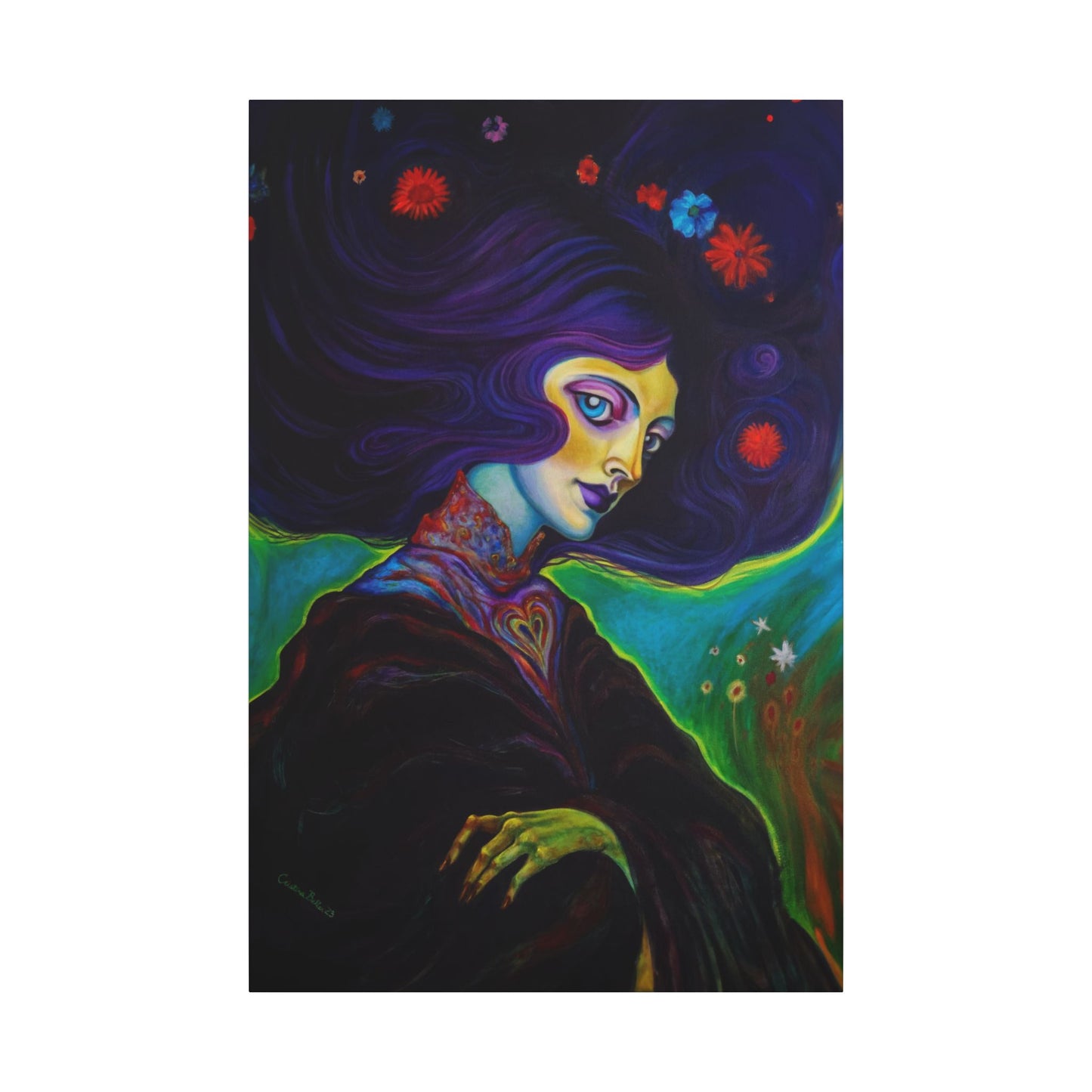 Violet Stretched Canvas Print, Wrapped Wall Art with Hardware 0.75" depth