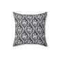 Haunted Manor Square Pillow Black and White