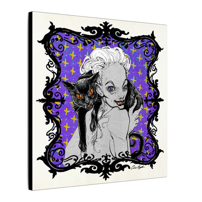 Familiar in Purple Stretched Square Canvas Print, Wrapped Wall Art with Hardware 0.75" depth