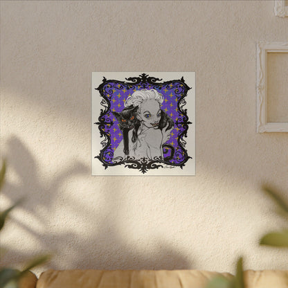Familiar in Purple Stretched Square Canvas Print, Wrapped Wall Art with Hardware 0.75" depth