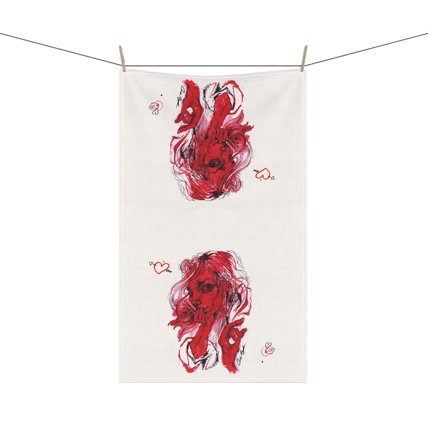 Red Cotton Twill Tea Towel 18x30 inches