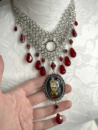 Vlad the Impaler Chainmail Style Statement Bib Necklace
