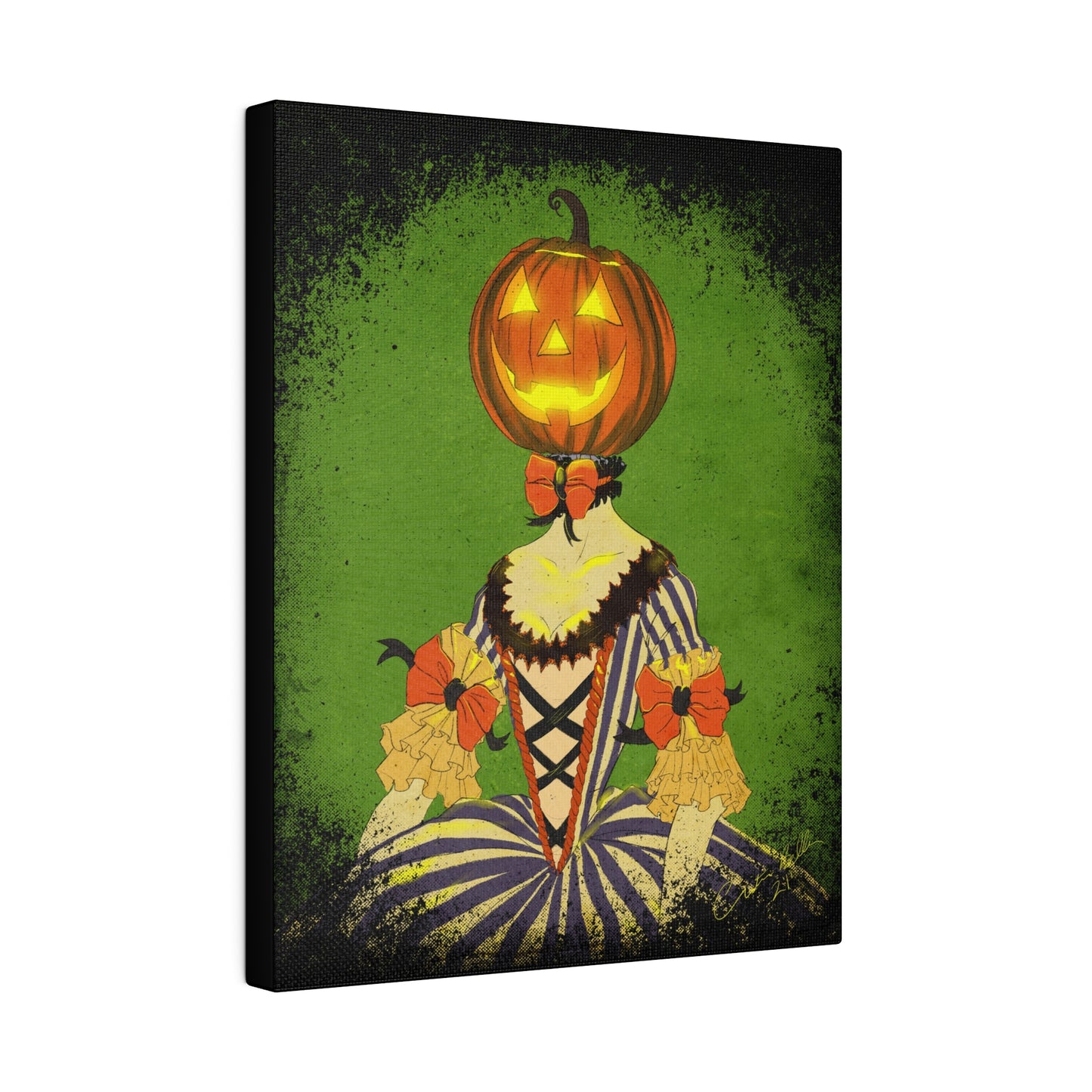 Pumpkinhead Marie Stretched Canvas Print, Wrapped Wall Art with Hardware 0.75" depth