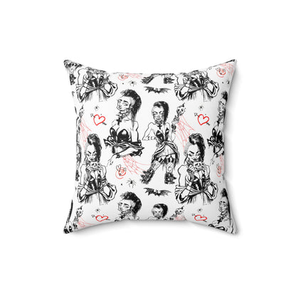 Deathrock Girl Square Pillow