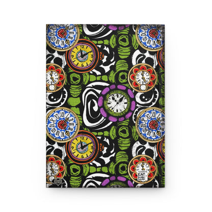 Funky Painted Clocks Matte Hardcover Journal