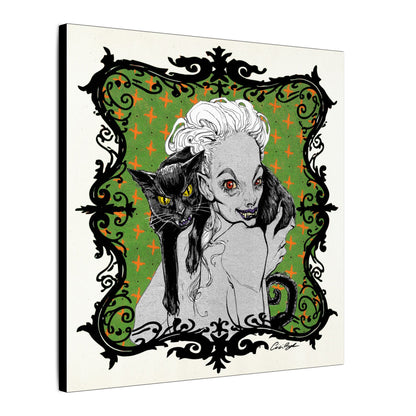 Familiar in Green Stretched Square Canvas Print, Wrapped Wall Art with Hardware 0.75" depth
