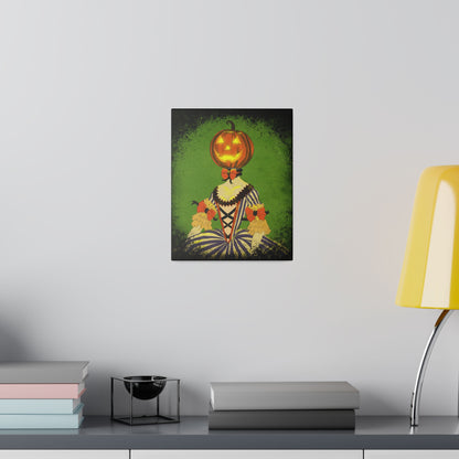 Pumpkinhead Marie Stretched Canvas Print, Wrapped Wall Art with Hardware 0.75" depth