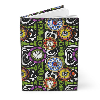 Funky Painted Clocks Matte Hardcover Journal