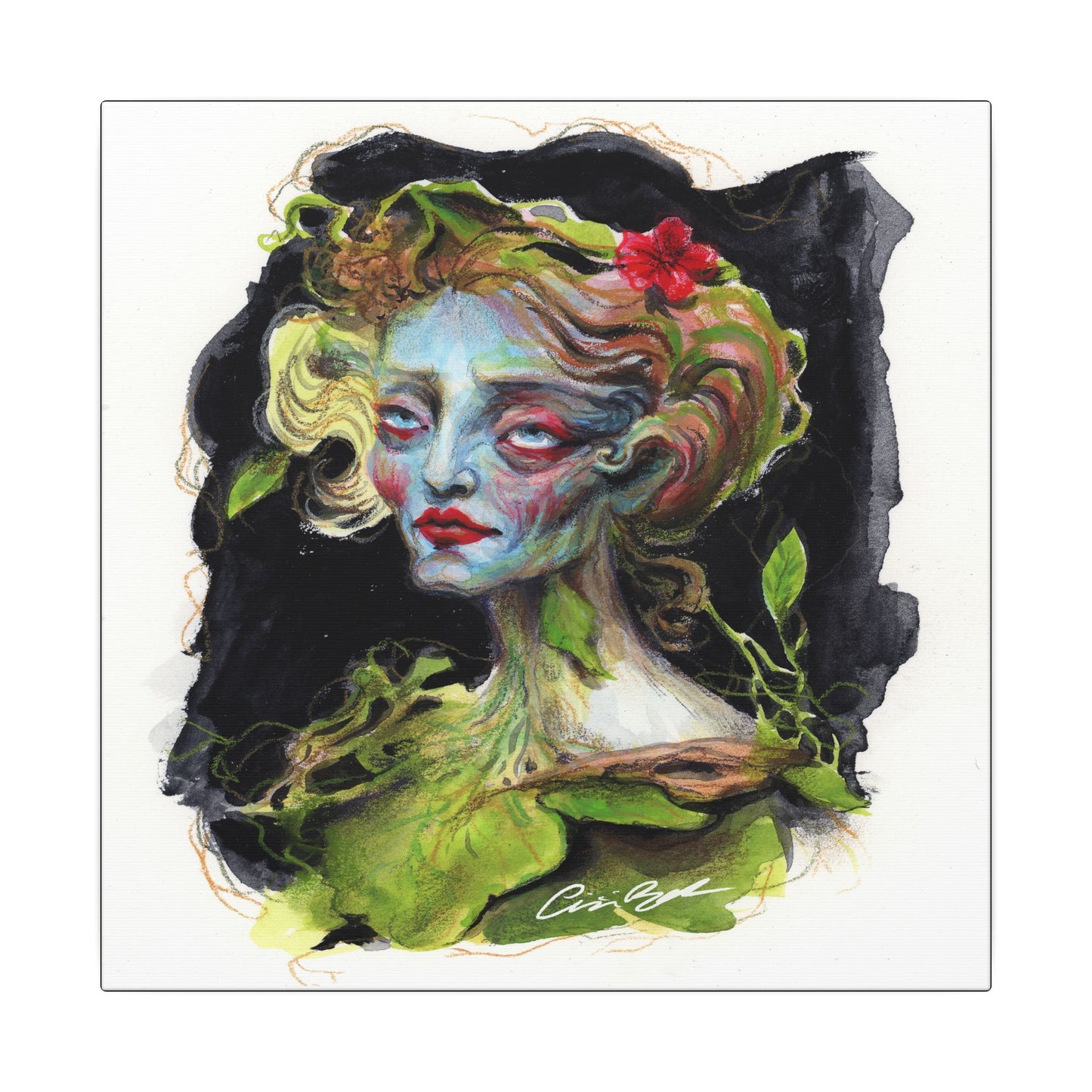 Kin of the Wood Stretched Square Canvas Print, Wrapped Wall Art with Hardware 0.75" depth