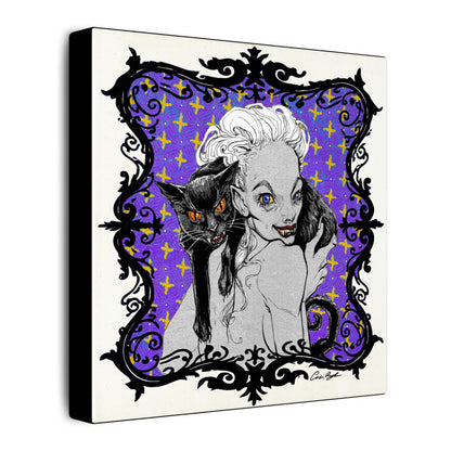 Familiar in Purple Stretched Square Canvas Print, Wrapped Wall Art with Hardware 0.75" depth