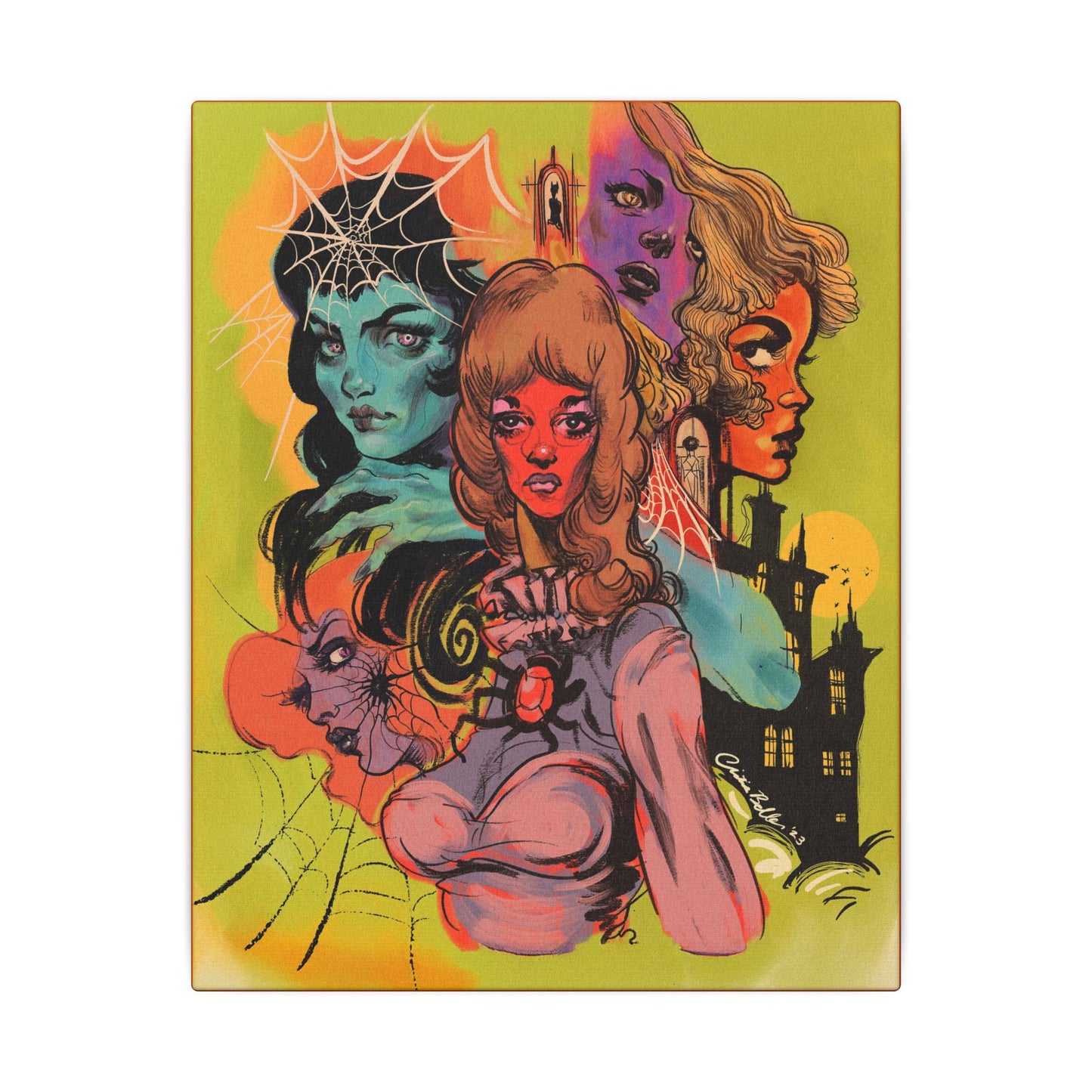 Women of Horror Canvas Print, Wrapped Wall Art with Hardware 0.75" depth