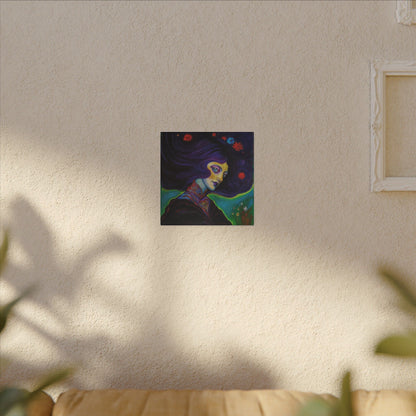 Violet Stretched Square Canvas Print, Wrapped Wall Art with Hardware 0.75" depth