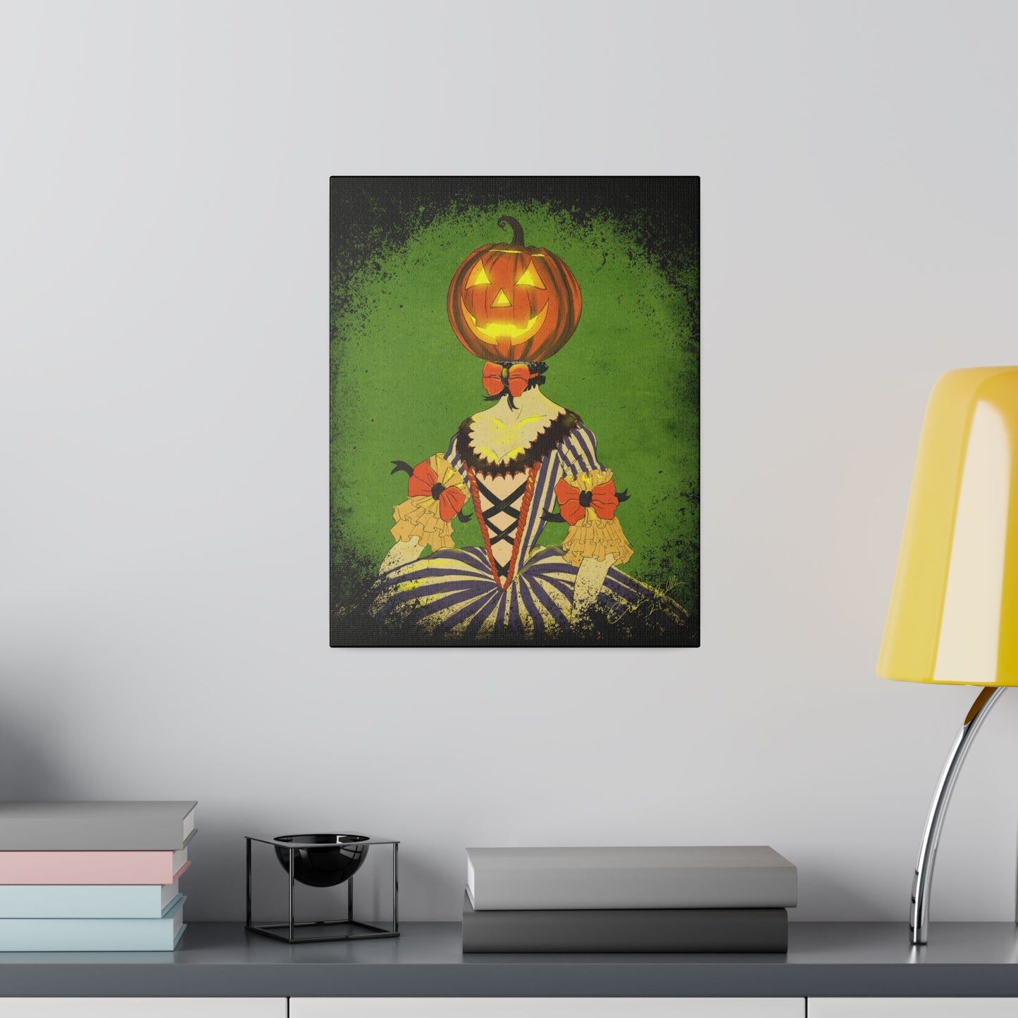 Pumpkinhead Marie Stretched Canvas Print, Wrapped Wall Art with Hardware 0.75" depth