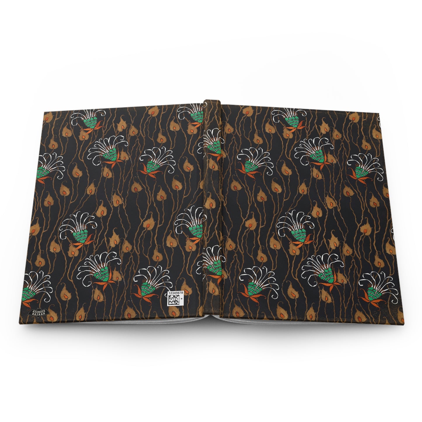 Abstract Art Deco Floral Wisps Matte Hardcover Journal