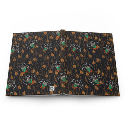 Abstract Art Deco Floral Wisps Matte Hardcover Journal