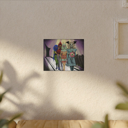 Monster Fashion Show Stretched Canvas Print, Wrapped Wall Art with Hardware 0.75" depth