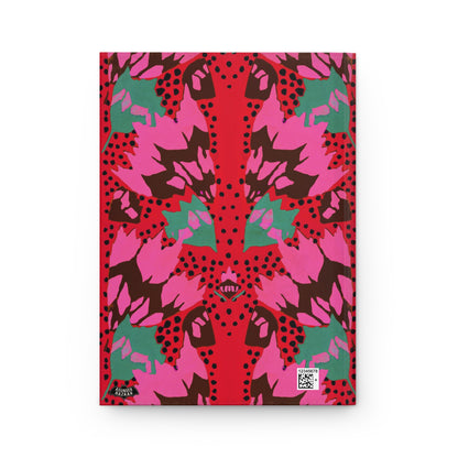 Red Deco Floral Matte Hardcover Journal