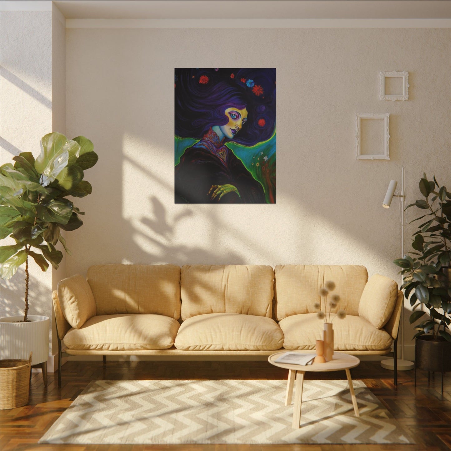 Violet Stretched Canvas Print, Wrapped Wall Art with Hardware 0.75" depth