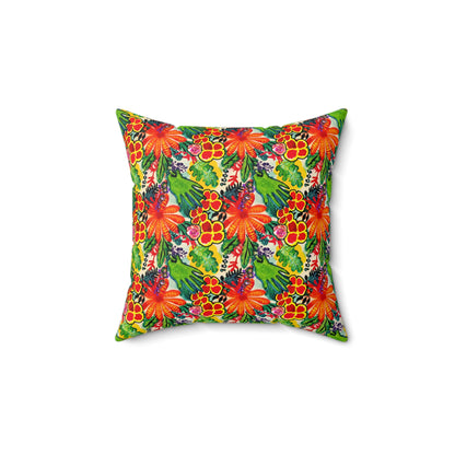 Frida Kahlo Illustrated Square Pillow