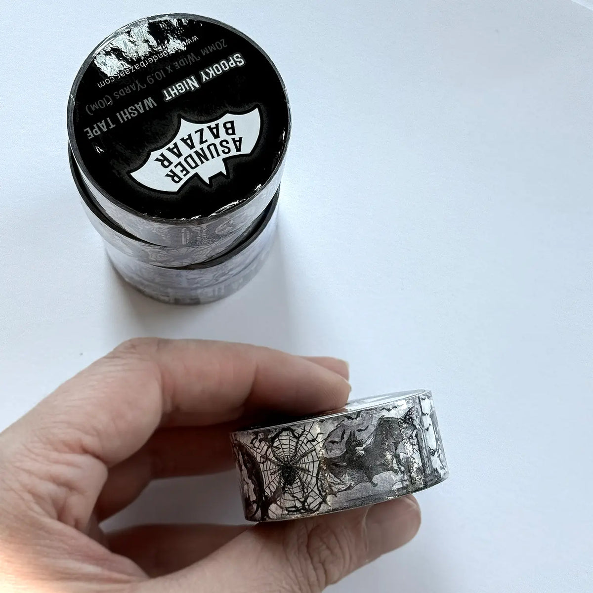 Spooky Night Halloween Washi Tape 20mm Wide by 10 meters Black and White
