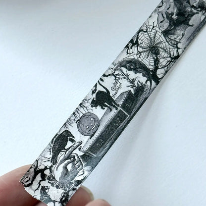 Spooky Night Halloween Washi Tape 20mm Wide by 10 meters Black and White