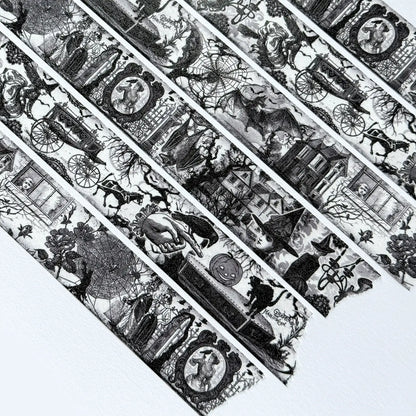 Spooky Night Halloween Washi Tape 20mm Wide by 10 meters Black and White