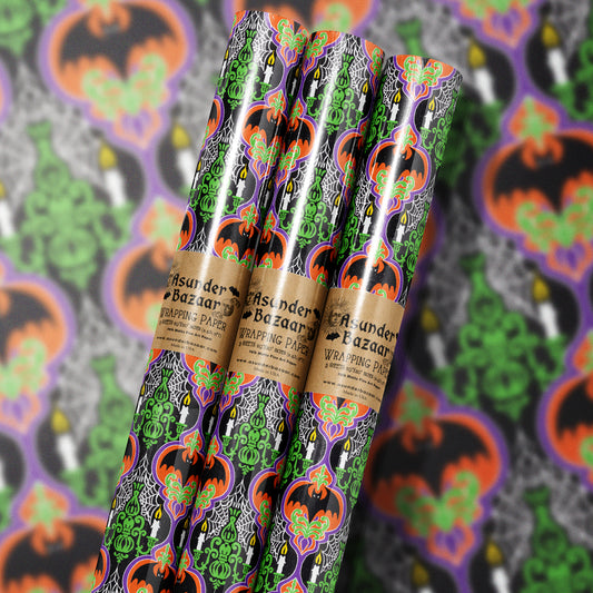 Halloween Ogee Wrapping Paper 3 Sheet Roll