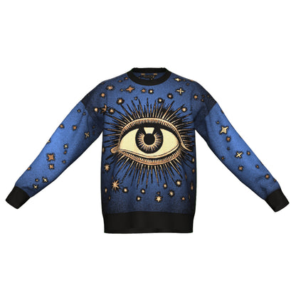 PRE-ORDER Allseeing Eye Oversized Crewneck Sweater Unisex Relaxed Fit Graphic Pullover