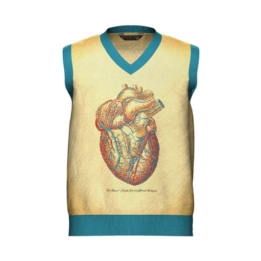 PRE-ORDER Anatomical Heart V Neck Sweater Vest Unisex Vintage Graphic