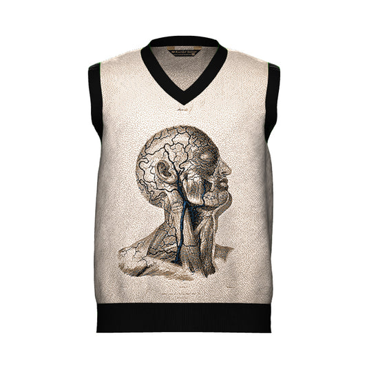 PRE-ORDER Anatomical Boyfriend V Neck Sweater Vest Unisex Vintage Graphic