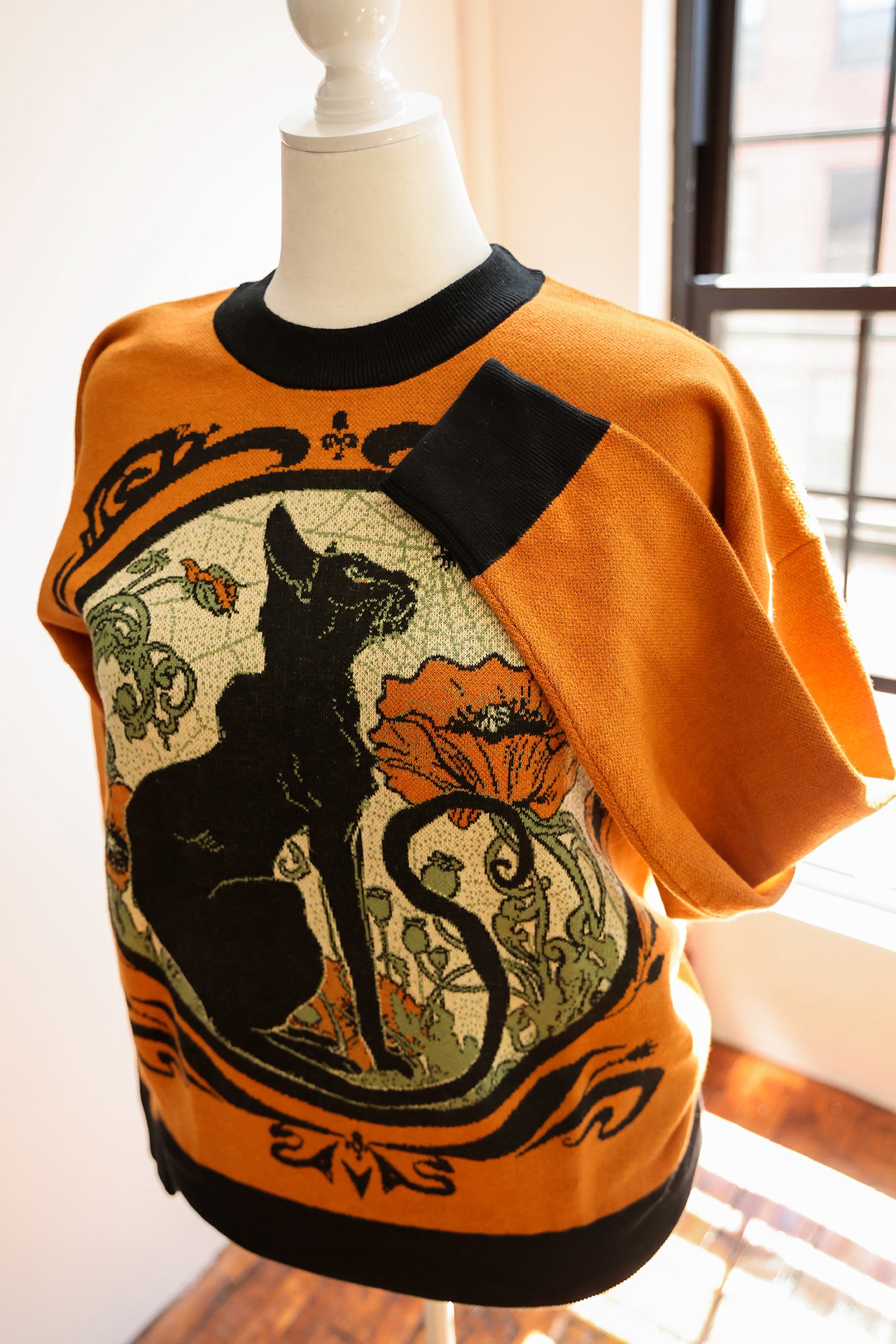 M IN STOCK AND READY TO SHIP Chat Noir in Autumn Oversized Crewneck Sweater Unisex