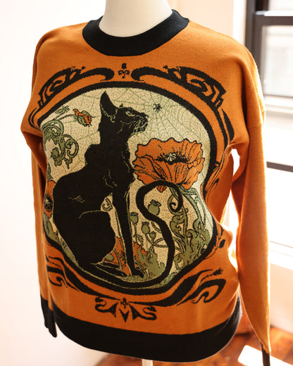 M IN STOCK AND READY TO SHIP Chat Noir in Autumn Oversized Crewneck Sweater Unisex