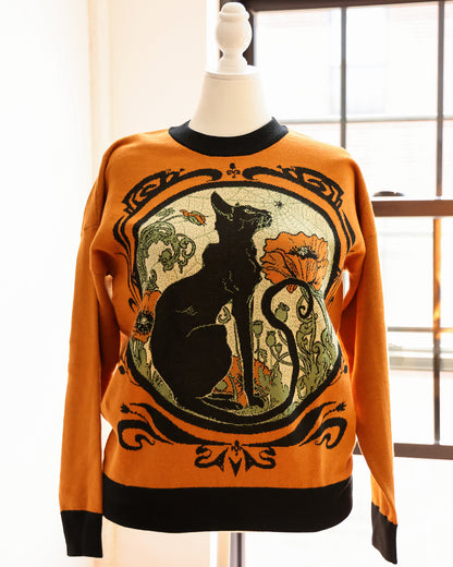 M IN STOCK AND READY TO SHIP Chat Noir in Autumn Oversized Crewneck Sweater Unisex