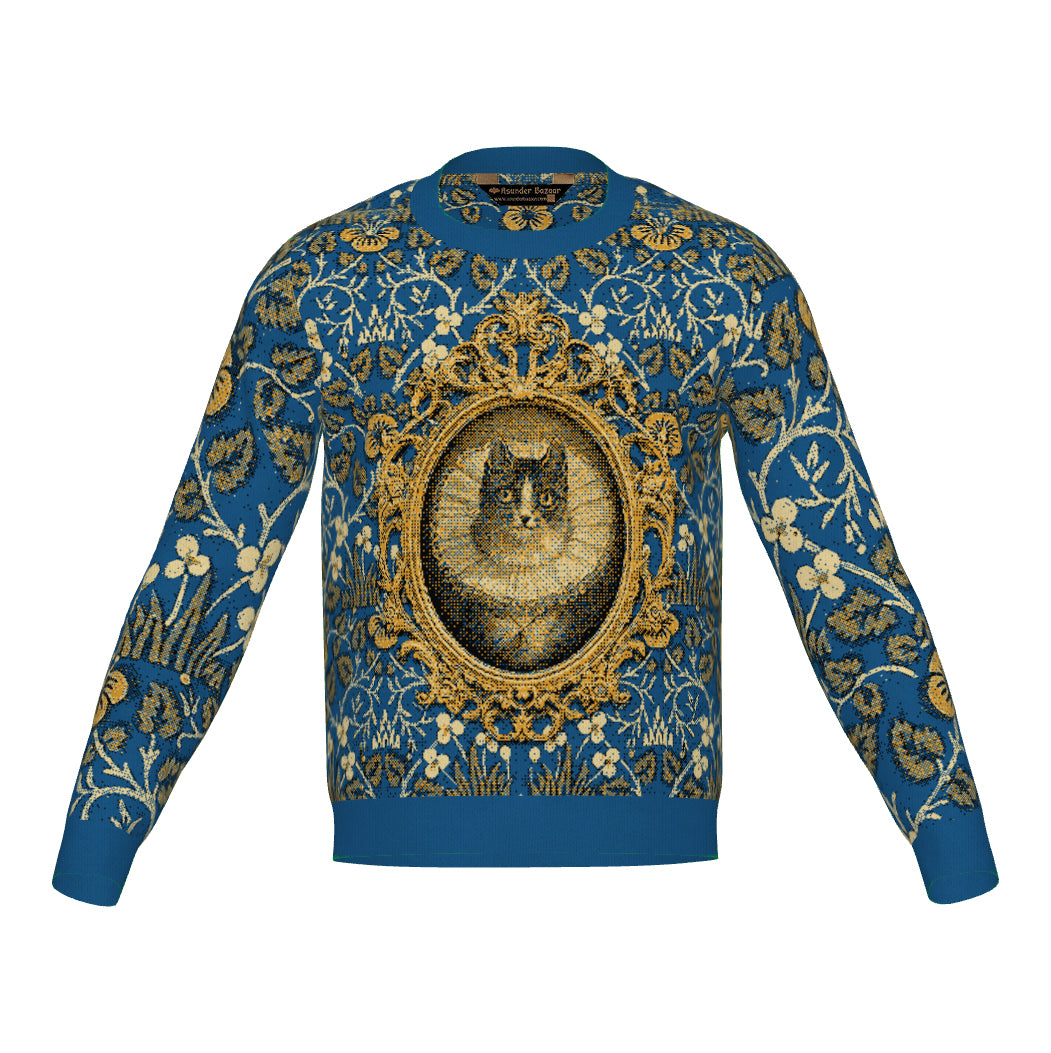 PRE-ORDER Double-Sided Baroque Dog and Cat Crewneck Sweater Unisex Classic Fit Graphic Pullover